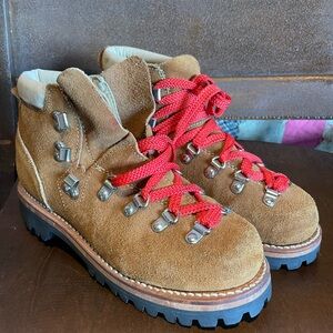 Sears Brown Combat Boots with Red Laces